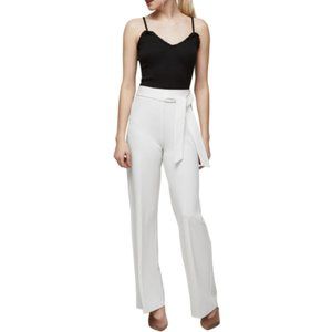 Miss Selfridge Tie-Front Pants, White, US 10